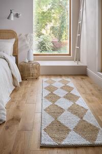 Килим пътека, Effie Diamond Jute Flair Rugs, светлобежов, 60x230 см