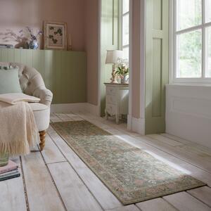 Килим пътека, Una Floral Washable Flair Rugs, зелен, 60x230 см