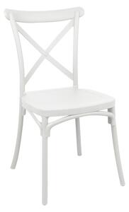 Градински стол Crossie пластмаса PP бял 38x46.5x82 cm