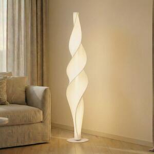 Lucande LED стояща лампа Novelle, бяла, CCT, височина 137 cm, Затъмняване, Бял, Дневна/трапезария, Пластмаса, Дизайн