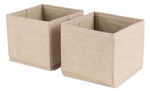 Бежови текстилни кутии за съхранение в комплект 2 бр. 14x12x12 cm Sandy – Compactor