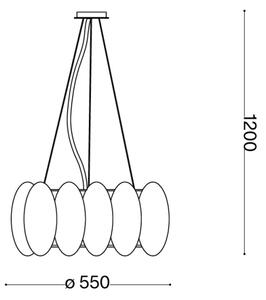Ideal Lux - Полилей на кабел OVALINO 8xE27/60W/230V Ø 55 cm бял