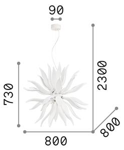 Ideal Lux - LED Пендел LEAVES 12xG9/3W/230V Ø 80 см бял