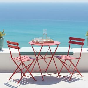 Сгъваем градински комплект от 3 части, Bistro, теракота, 60x60x82 см