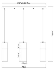 Globo 21000-3HBN - Полилей на кабел ANNIKA 3xE27/25W/230V черен