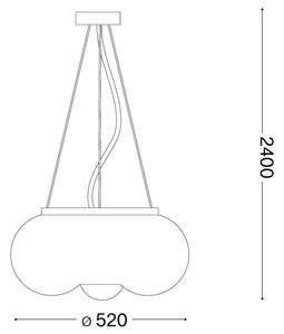 Ideal Lux - LED Пендел ARIZONA 5xGX53/9W/230V Ø 52 см бял