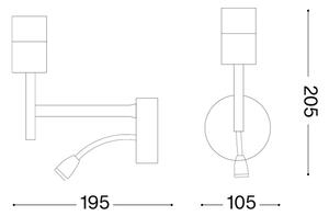 Ideal Lux - LED гъвкава лампа SET 1xE27/42W/230V + LED/3W/230V златна