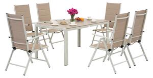 Градински комплект за 6 души Verona от алуминиева дървесина Garden Point beige