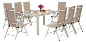 Алуминиев градински комплект Polywood Verona за 8 души Garden Point beige
