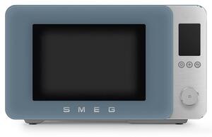 Комбинирана микровълнова фурна с горещ въздух SMEG Collezione MOC02SBMEU, 900W, 27 л, 25 програми, Плавно затваряне, Индивидуални настройки, Син