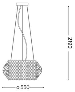 Ideal Lux - Кристален пендел PASHA 10xE14/40W/230V Ø 55 см златист