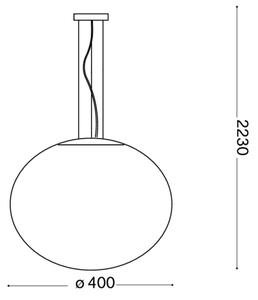 Ideal Lux - Пендел CANDY 1xE27/42W/230V Ø 40 см бял