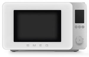 Комбинирана микровълнова фурна с горещ въздух SMEG Collezione MOC02WHMEU, 900W, 27 л, 25 програми, Плавно затваряне, Индивидуални настройки, Бял мат