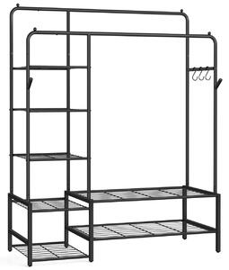 Закачалка за дрехи Songmics, Патайя, черна, 115,8x45x172,8 см