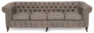 Диван Chesterfield във винтидж светлокафяво, четириместен 238х86х80 см