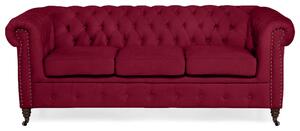 Диван Chesterfield в цвят бургунди, триместен 203х86х80 см