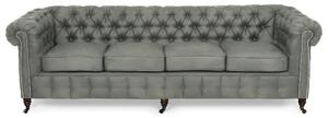 Диван Chesterfield във винтидж зелено, четириместен 238х86х80 см