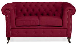 Диван Chesterfield в цвят бургунди, двуместен 150х86х80 см