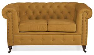 Диван Chesterfield в цвят горчица, двуместен 150х86х80 см