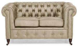Диван Chesterfield във винтидж кремаво, двуместен 150х86х80 см