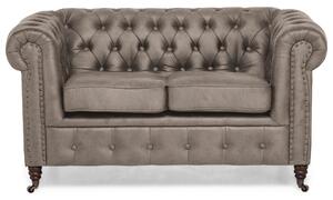 Диван Chesterfield във винтидж светлокафяво, двуместен 150х86х80 см