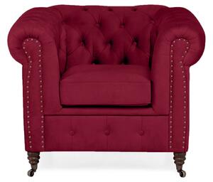 Фотьойл Chesterfield в цвят бургунди, 94х86х80 см