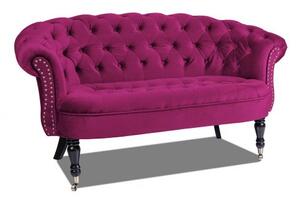 Двуместно канапе Chesterfield Deluxe в цвят вишна, 152/82/82 см