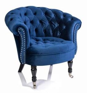 Фотьойл Chesterfield Deluxe в синьо, 82/88/82 см