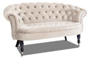 Двуместно канапе Chesterfield Deluxe в бежово, 152/82/82 см