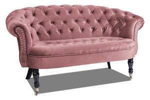 Двуместно канапе Chesterfield Deluxe в цвят рустик розово, 152/82/82 см