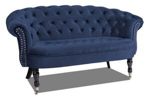 Двуместно канапе Chesterfield Deluxe в цвят петрол, 152/82/82 см