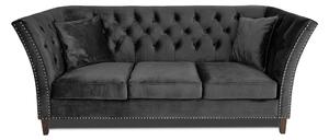 Триместен диван Chesterfield Queen в тъмносиво, 215/92/92 см