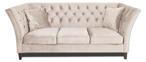 Триместен диван Chesterfield Queen в бежово, 215/92/92 см