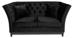 Двуместен диван Chesterfield Queen в черно, 175/92/92 см