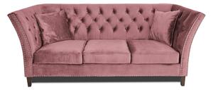 Триместен диван Chesterfield Queen в цвят рустик розово, 215/92/92 см