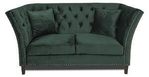 Двуместен диван Chesterfield Queen в тъмнозелено, 175/92/92 см