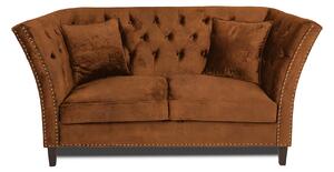 Двуместен диван Chesterfield Queen в цвят винтидж коняк, 175/92/92 см