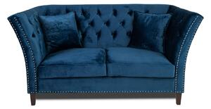 Двуместен диван Chesterfield Queen в син цвят, 175/92/92 см