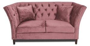 Двуместен диван Chesterfield Queen в цвят рустик розово, 175/92/92 см
