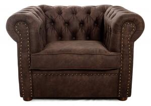Фотьойл Chesterfield в цвят витидж кафяво 94х90х66 см