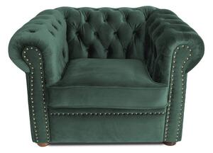 Фотьойл Chesterfield в зелен цвят 94х90х66 см