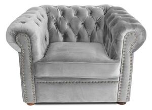 Фотьойл Chesterfield в сив цвят 94х90х66 см