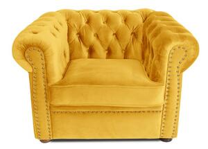 Фотьойл Chesterfield в жълт цвят 94х90х66 см