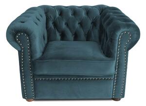 Фотьойл Chesterfield в синьозелен цвят 94х90х66 см