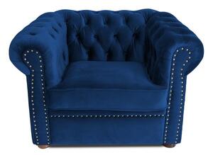 Фотьойл Chesterfield в син цвят 94х90х66 см