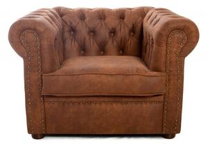 Фотьойл Chesterfield в цвят винтидж коняк 94х90х66 см