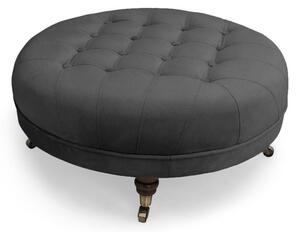 Табуретка за крака Chesterfield в цвят сиво, 80х80х32 см