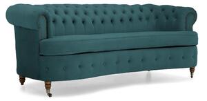 Диван Chesterfield Овал в синьозелено, четириместен 230х86х80 см