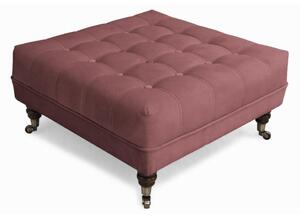 Табуретка за крака Chesterfield в цвят рустик розово, 70х70х32 см