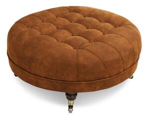 Табуретка за крака Chesterfield в цвят винтидж коняк, 80х80х32 см